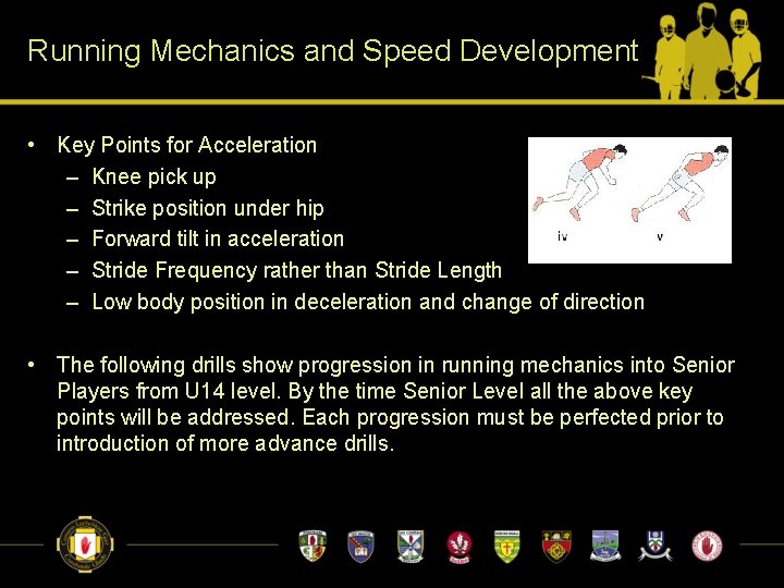 Running Mechanics and Speed Development • Key Points for Acceleration – Knee pick up