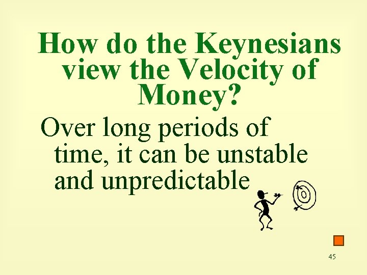How do the Keynesians view the Velocity of Money? Over long periods of time,