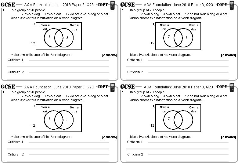 AQA Foundation: June 2018 Paper 3, Q 23 1 AQA Foundation: June 2018 Paper