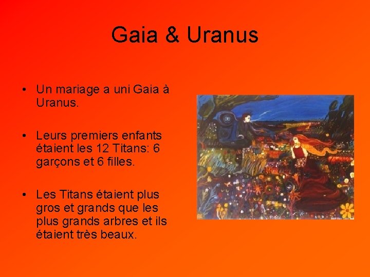 Gaia & Uranus • Un mariage a uni Gaia à Uranus. • Leurs premiers