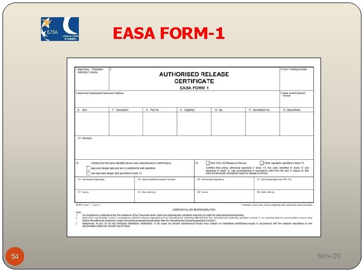 EASA FORM-1 54 Nov-20 