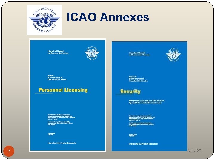 ICAO Annexes 7 Nov-20 