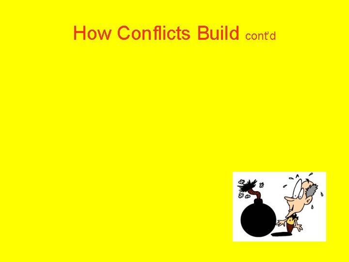 How Conflicts Build cont’d 
