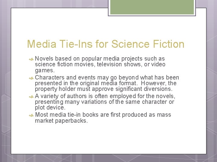 Media Tie-Ins for Science Fiction Novels based on popular media projects such as science