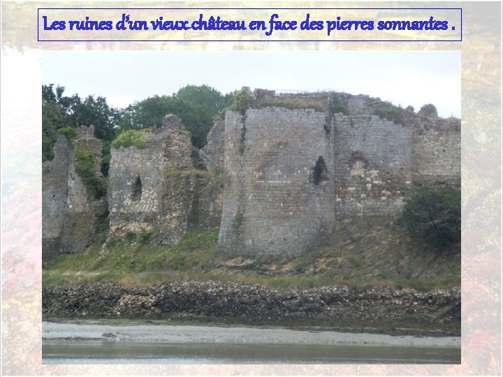 Les ruines d’un vieux château en face des pierres sonnantes. 