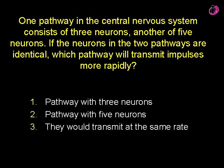 One pathway in the central nervous system consists of three neurons, another of five