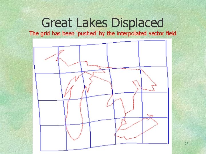 Great Lakes Displaced The grid has been ‘pushed’ by the interpolated vector field 28