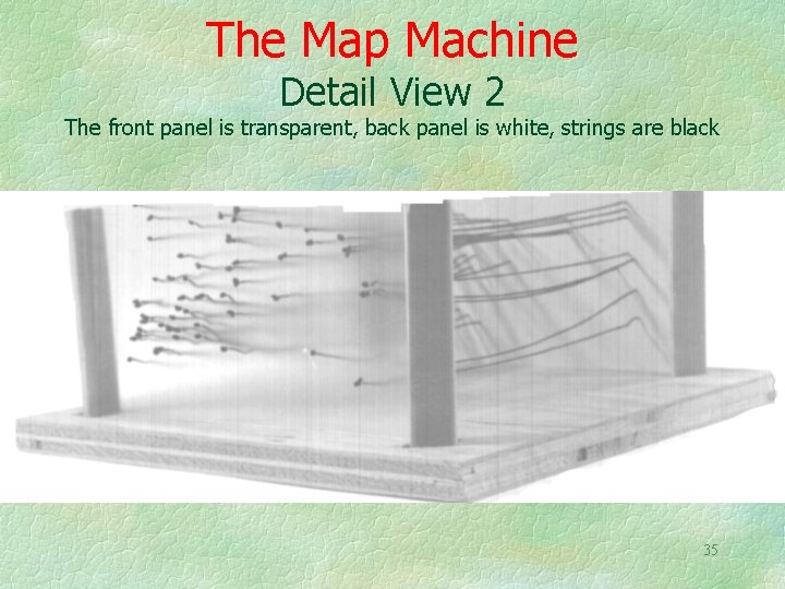 The Map Machine Detail View 2 The front panel is transparent, back panel is