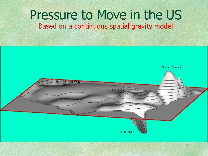 Pressure to Move in the US Based on a continuous spatial gravity model 72