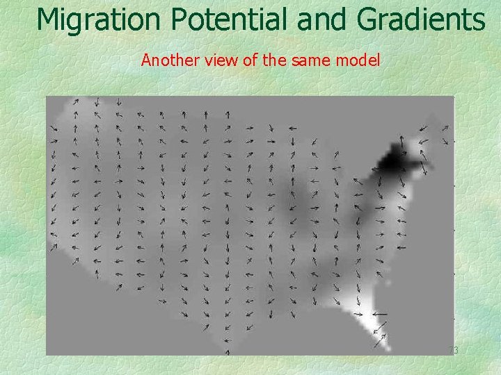 Migration Potential and Gradients Another view of the same model 73 