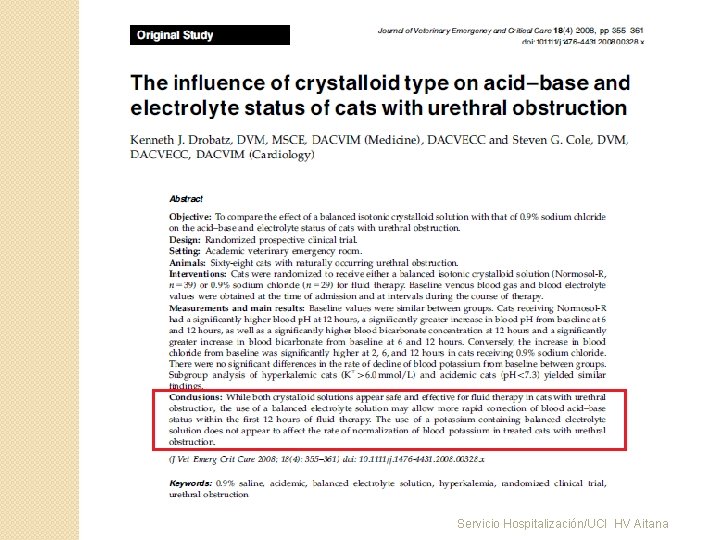 Servicio Hospitalización/UCI HV Aitana 