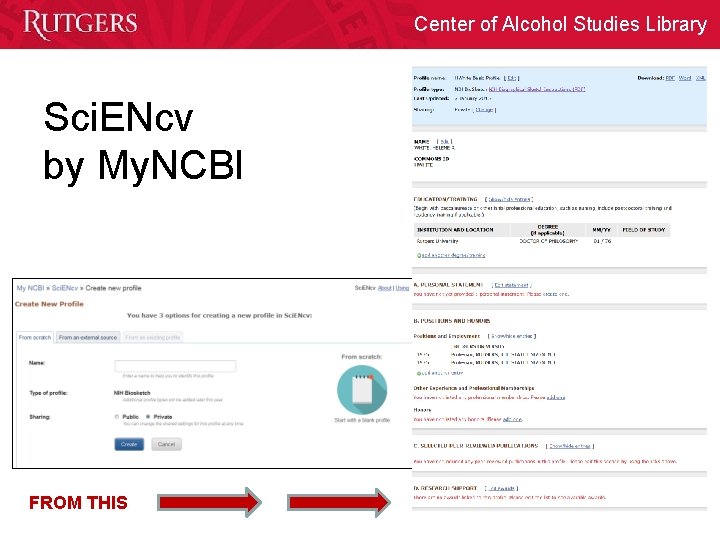 Center of Alcohol Studies Library Sci. ENcv by My. NCBI FROM THIS 