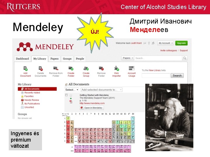 Center of Alcohol Studies Library Mendeley Ingyenes és prémium változat ÚJ! Дмитрий Иванович Менделеев