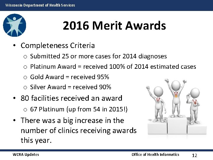 Wisconsin Department of Health Services 2016 Merit Awards • Completeness Criteria o o Submitted