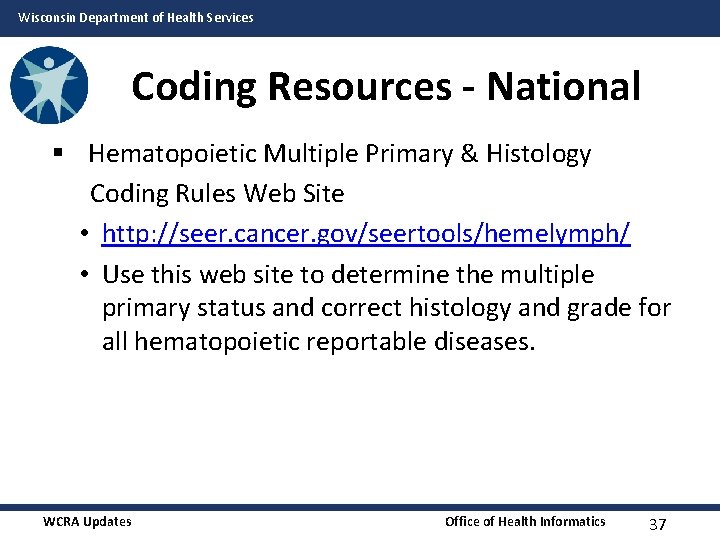 Wisconsin Department of Health Services Coding Resources - National § Hematopoietic Multiple Primary &