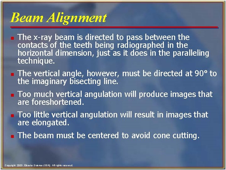 Beam Alignment n The x-ray beam is directed to pass between the contacts of