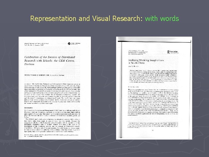 Representation and Visual Research: with words 