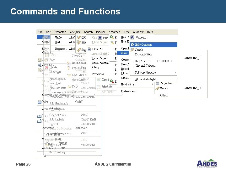 Commands and Functions Page 26 ANDES Confidential 