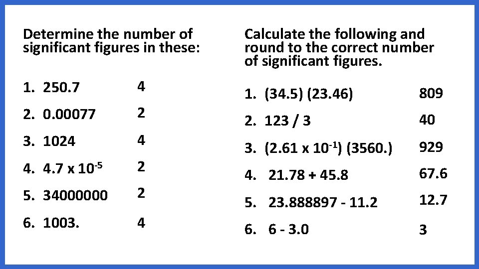 Determine the number of significant figures in these: 1. 250. 7 4 2. 0.