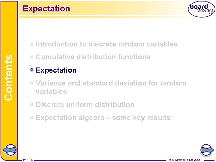 Expectation Introduction to discrete random variables Contents Cumulative distribution functions Expectation Variance and standard