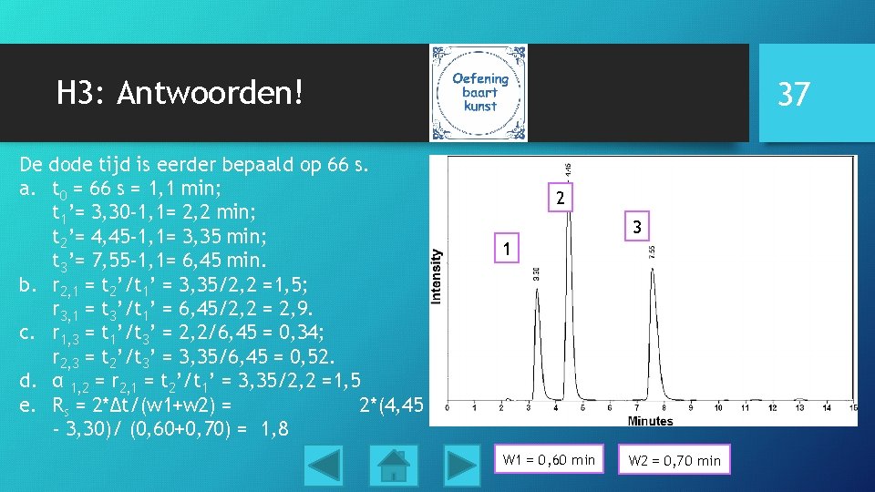 H 3: Antwoorden! De dode tijd is eerder bepaald op 66 s. a. t