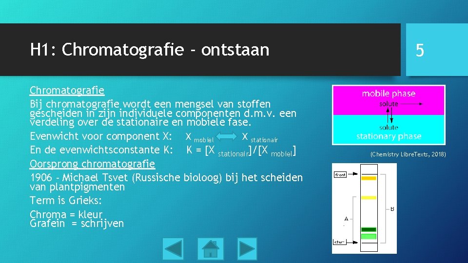 H 1: Chromatografie - ontstaan Chromatografie Bij chromatografie wordt een mengsel van stoffen gescheiden