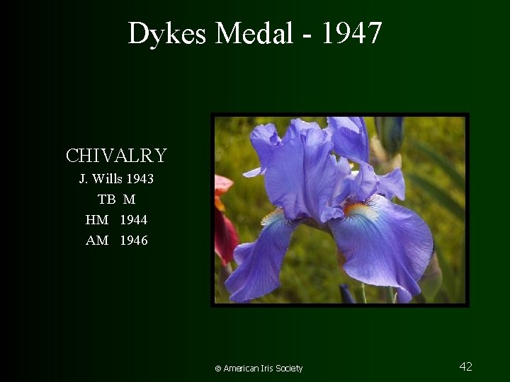 Dykes Medal - 1947 CHIVALRY J. Wills 1943 TB M HM 1944 AM 1946