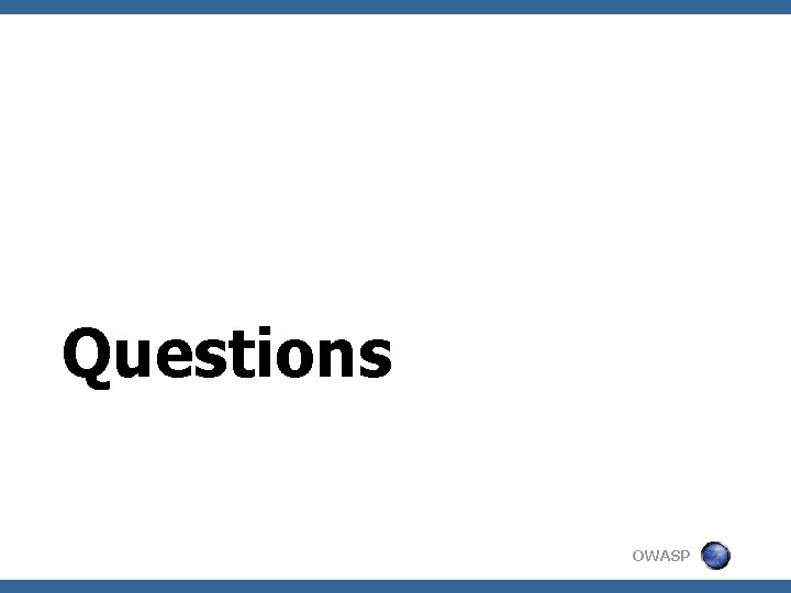 Questions OWASP 