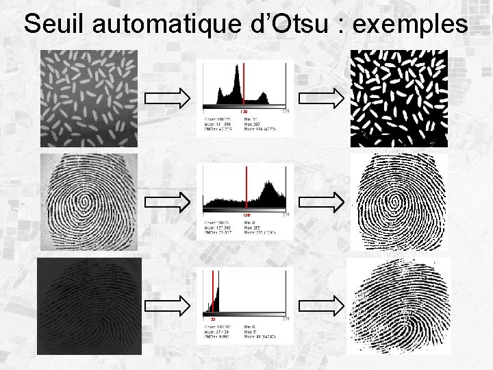 Seuil automatique d’Otsu : exemples 130 136 33 