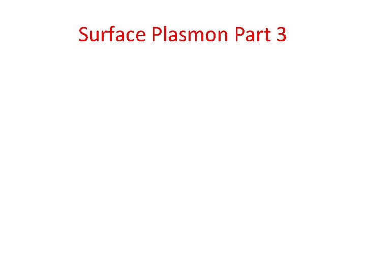 Surface Plasmon Part 3 