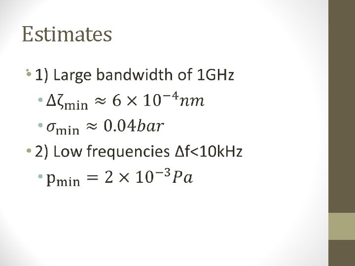 Estimates • 