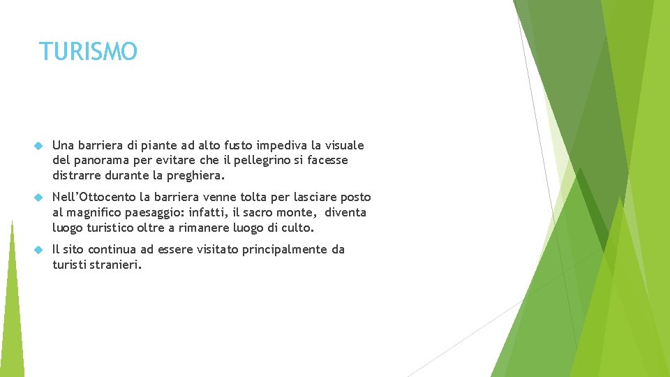 TURISMO Una barriera di piante ad alto fusto impediva la visuale del panorama per