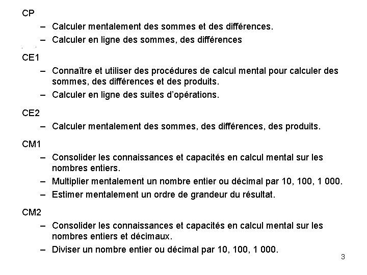 CP – Calculer mentalement des sommes et des différences. – Calculer en ligne des CP – Calculer mentalement des sommes et des différences. – Calculer en ligne des