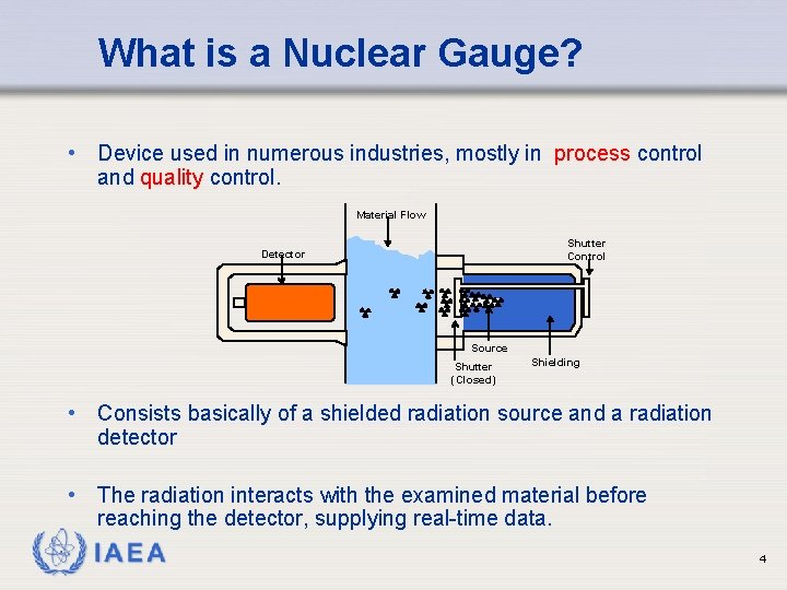 What is a Nuclear Gauge? • Device used in numerous industries, mostly in process