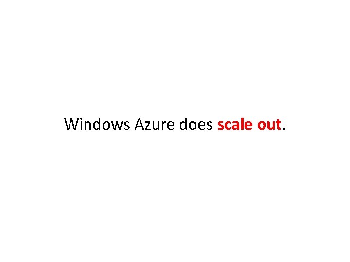 Windows Azure does scale out. 