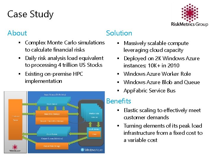 Case Study About Solution § Complex Monte Carlo simulations to calculate financial risks §