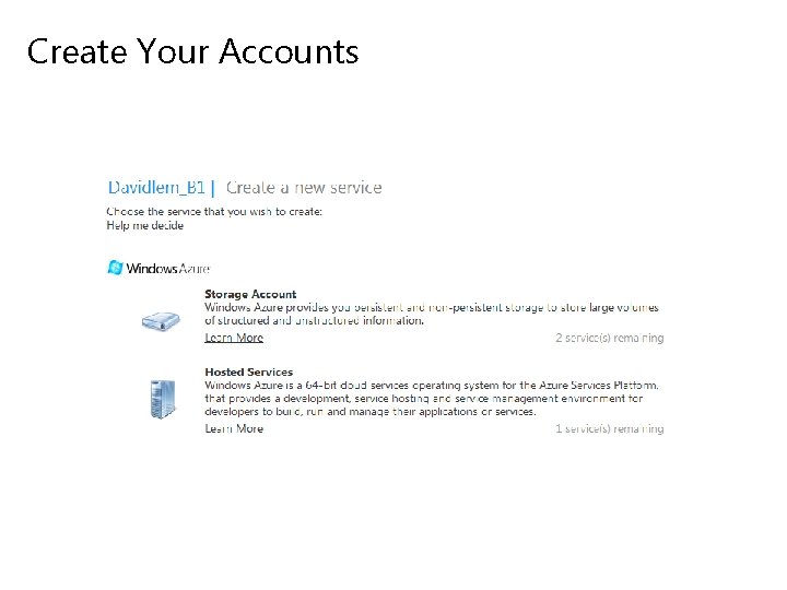 Create Your Accounts 