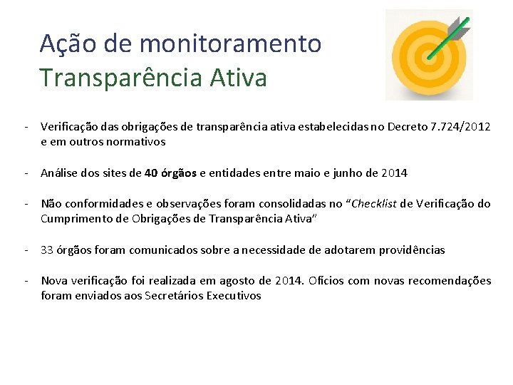 Ação de monitoramento Transparência Ativa - Verificação das obrigações de transparência ativa estabelecidas no