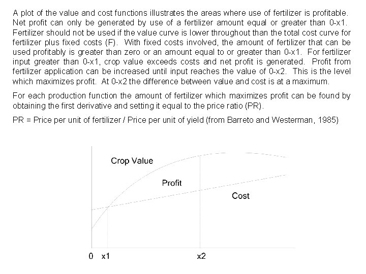 A plot of the value and cost functions illustrates the areas where use of A plot of the value and cost functions illustrates the areas where use of