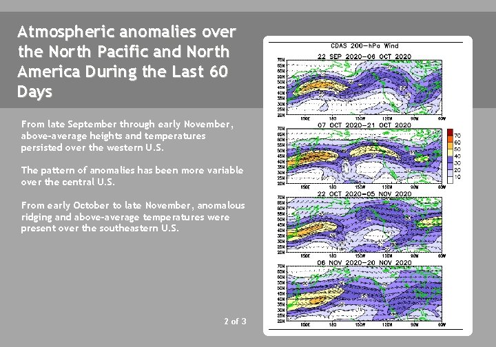 Atmospheric anomalies over the North Pacific and North America During the Last 60 Days