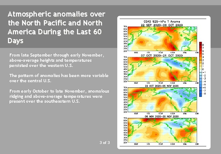 Atmospheric anomalies over the North Pacific and North America During the Last 60 Days