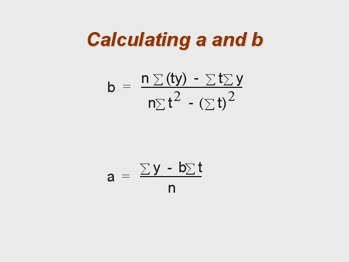 Calculating a and b n (ty) - t y b = 2 2 n