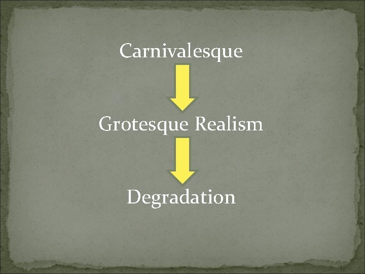Carnivalesque Grotesque Realism Degradation 
