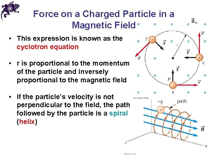 Force on a Charged Particle in a Magnetic Field • This expression is known