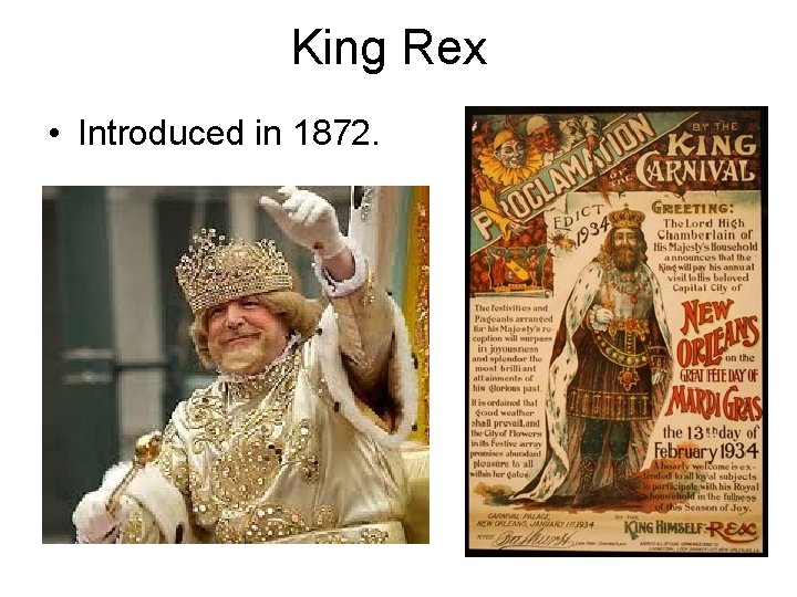 King Rex • Introduced in 1872. 