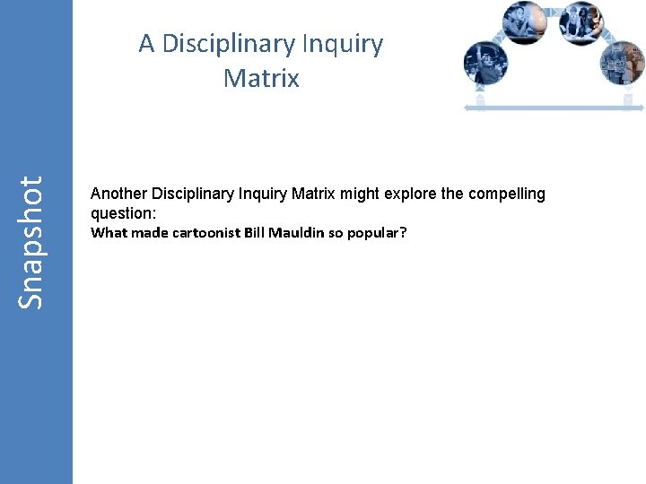 Snapshot A Disciplinary Inquiry Matrix Another Disciplinary Inquiry Matrix might explore the compelling question: