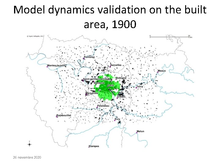 Model dynamics validation on the built area, 1900 26 novembre 2020 