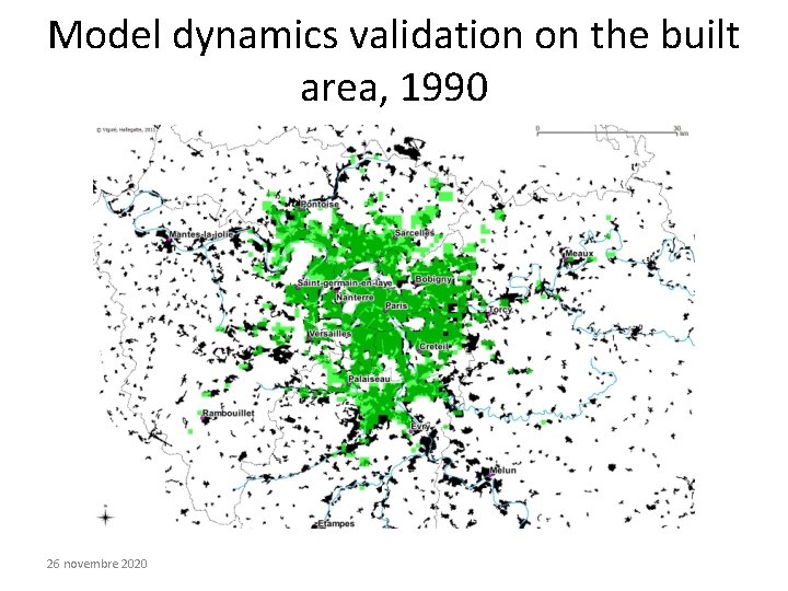 Model dynamics validation on the built area, 1990 26 novembre 2020 