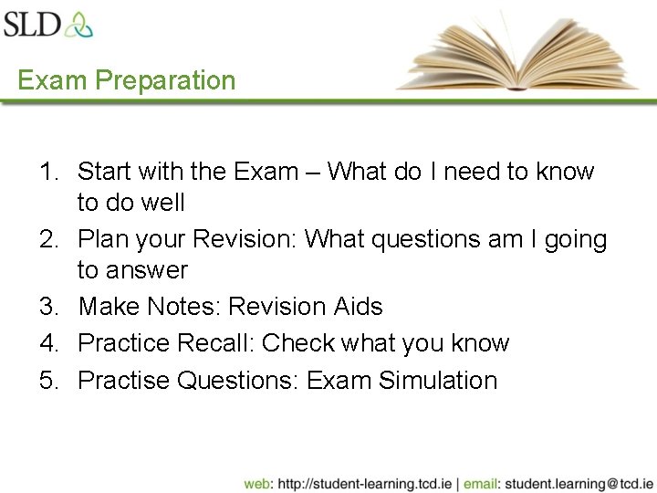 Exam Preparation 1. Start with the Exam – What do I need to know