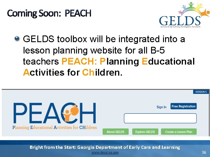 Coming Soon: PEACH GELDS toolbox will be integrated into a lesson planning website for Coming Soon: PEACH GELDS toolbox will be integrated into a lesson planning website for